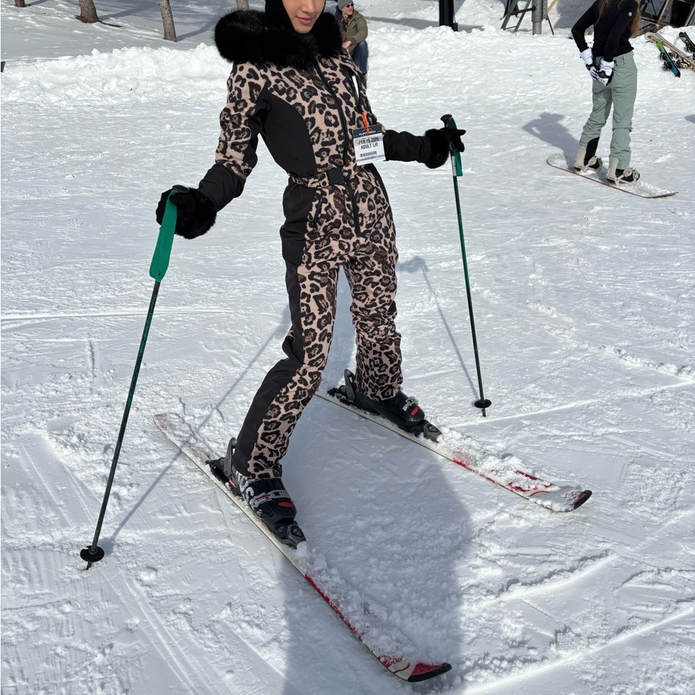 Fashion nova Blanket Of Snow Ski Jumpsuit - Leopard Size XS